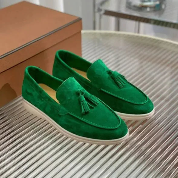 SUEDE TASSEL LOAFERS
