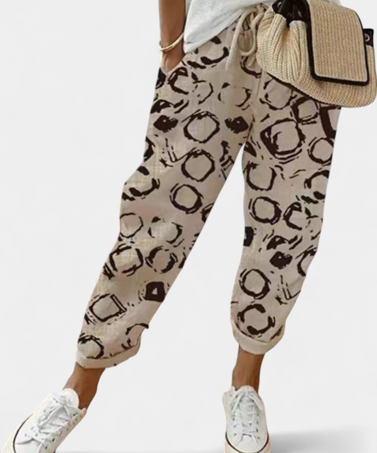 Mely Pantalones de Lino de Corte Relajado y Estilo Atemporal