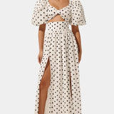 Sherine Conjunto de Falda con Mangas Abullonadas de Lunares