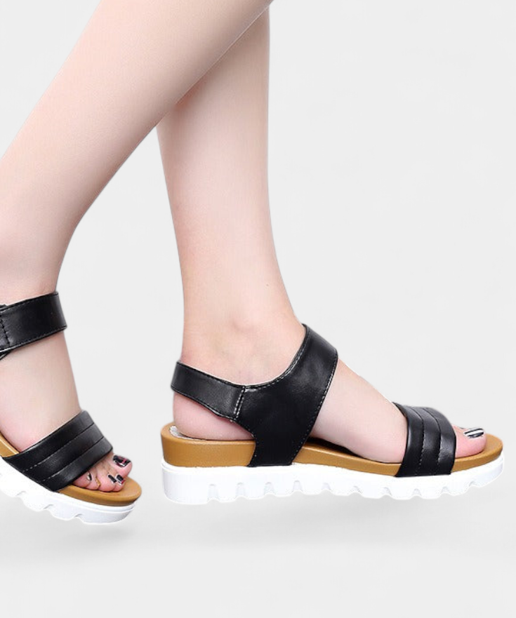 Clotide Sandalias de Plataforma Casual con Doble Correa y Hebilla Ajustable