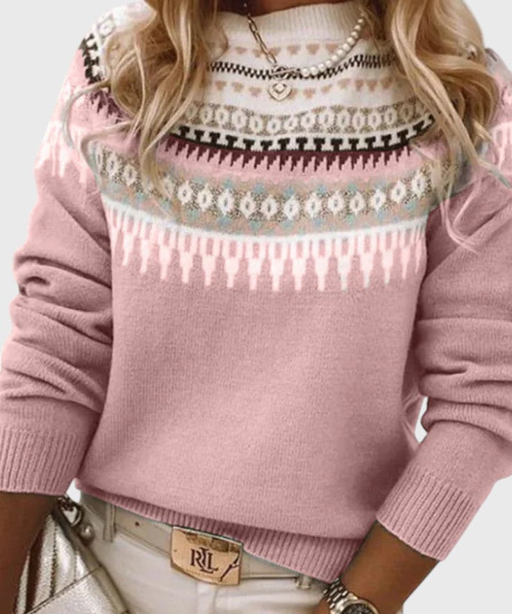 Gemma Jersey de Cuello Redondo Texturizado