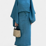Kamilia Vestido Kimono de Lino y Algodón