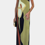 Laura Vestido Sin Tirantes con Estampado Floral