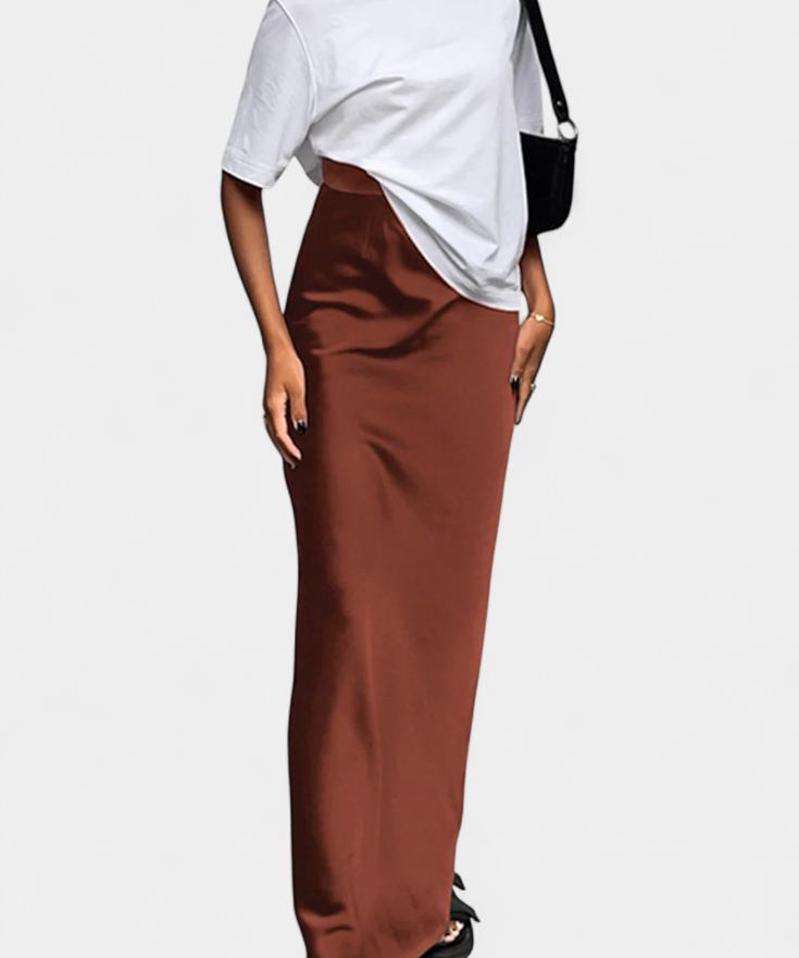 Fable Falda Maxi Utility de Diseño Liso y Estilo Pulido