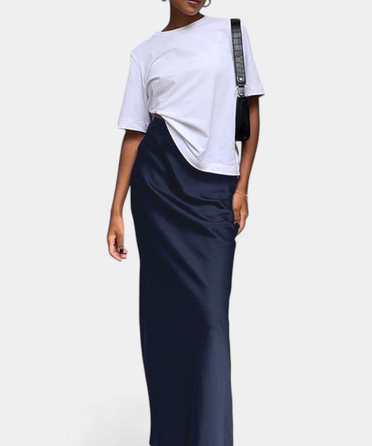 Fable Falda Maxi Utility de Diseño Liso y Estilo Pulido