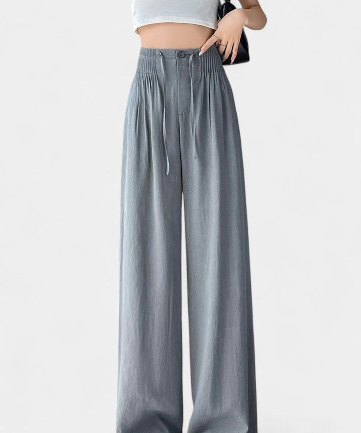 Ilyana Pantalones de Cintura Alta y Pierna Ancha