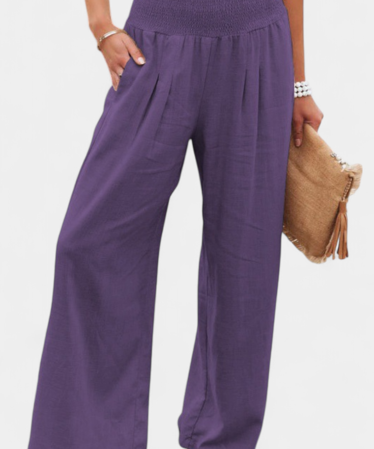 Alexia Pantalón de Algodón y Lino con Corte Fluido y Elegancia Natural