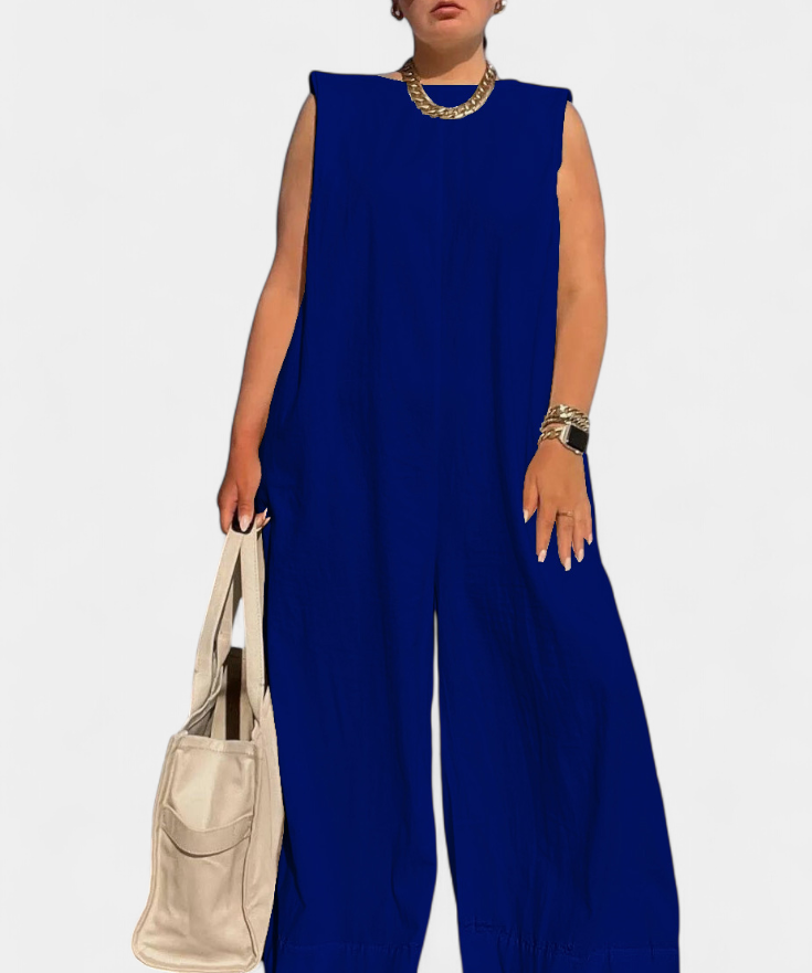 Airla Mono Oversize sin Mangas de Pierna Ancha