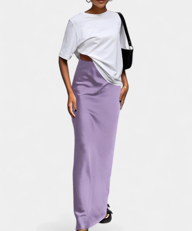 Fable Falda Maxi Utility de Diseño Liso y Estilo Pulido