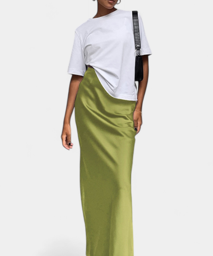 Fable Falda Maxi Utility de Diseño Liso y Estilo Pulido