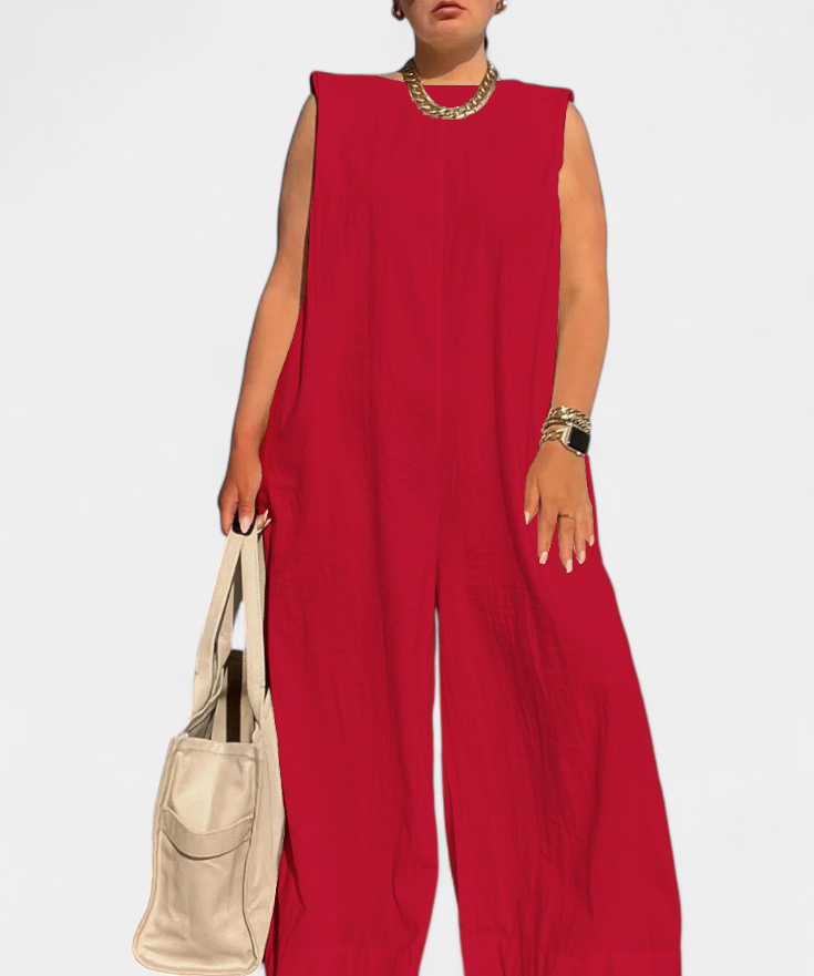 Airla Mono Oversize sin Mangas de Pierna Ancha