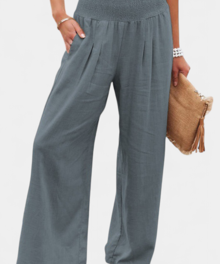 Alexia Pantalón de Algodón y Lino con Corte Fluido y Elegancia Natural
