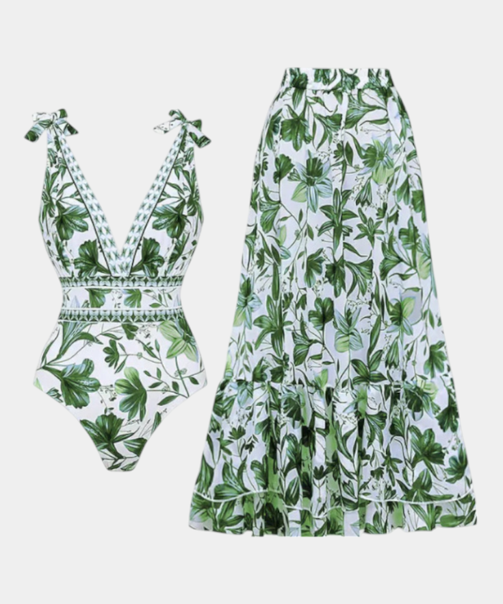 Ahria Conjunto de Traje de Baño de Una Pieza Floral
