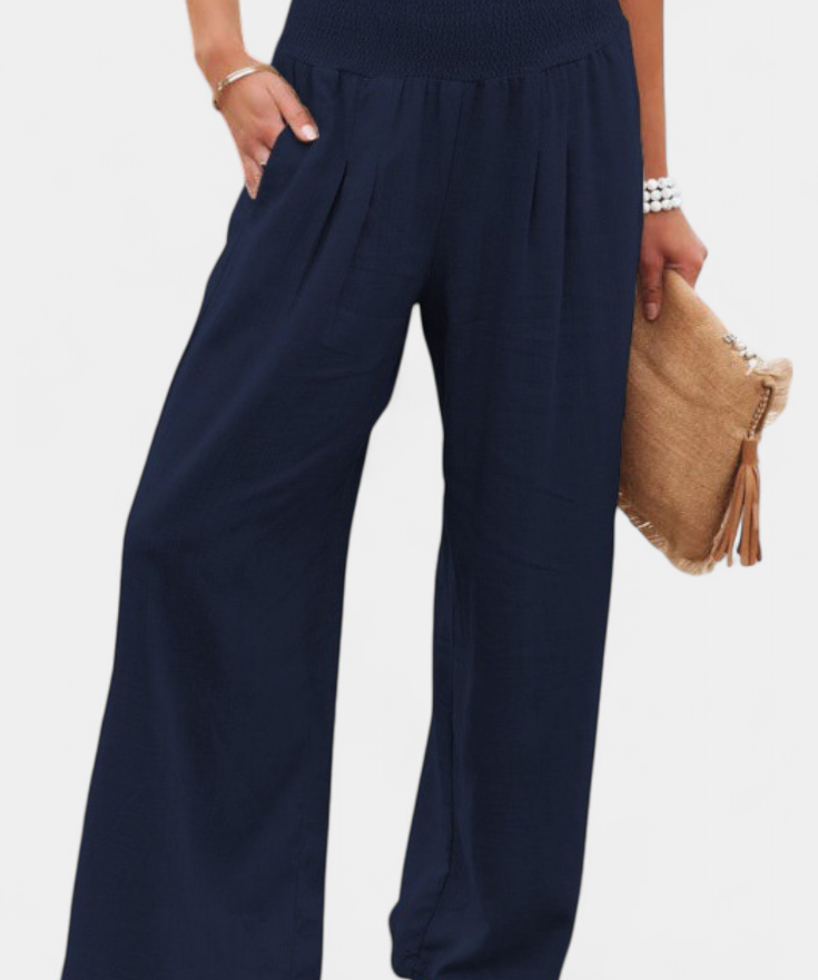 Alexia Pantalón de Algodón y Lino con Corte Fluido y Elegancia Natural