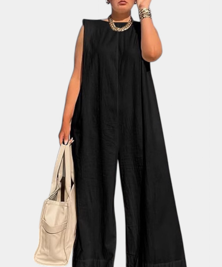 Airla Mono Oversize sin Mangas de Pierna Ancha