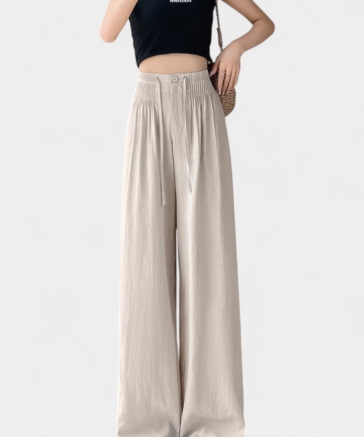 Ilyana Pantalones de Cintura Alta y Pierna Ancha
