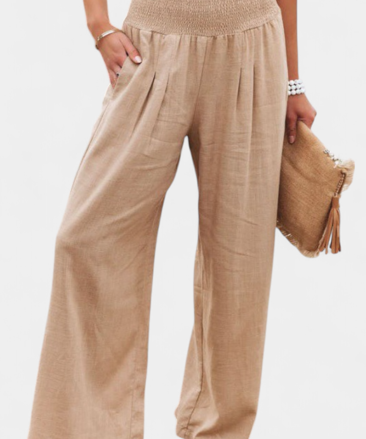 Alexia Pantalón de Algodón y Lino con Corte Fluido y Elegancia Natural