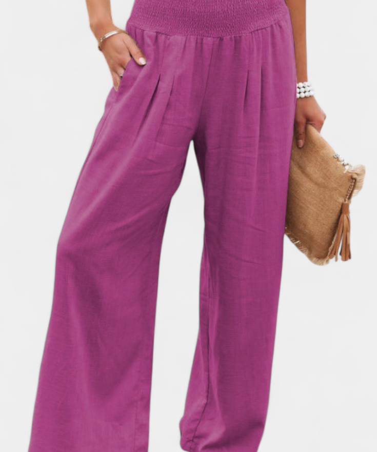 Alexia Pantalón de Algodón y Lino con Corte Fluido y Elegancia Natural