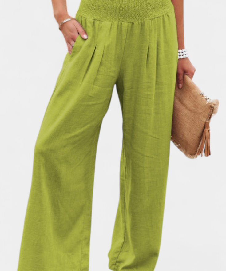Alexia Pantalón de Algodón y Lino con Corte Fluido y Elegancia Natural