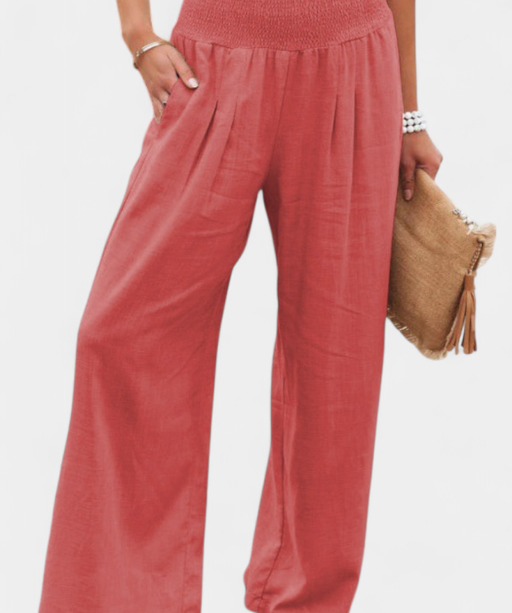 Alexia Pantalón de Algodón y Lino con Corte Fluido y Elegancia Natural
