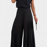 Liora Conjunto de Dos Piezas con Pantalón Plisado de Pierna Ancha
