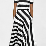 Lustra Vestido Maxi de Rayas con Corte Fluido