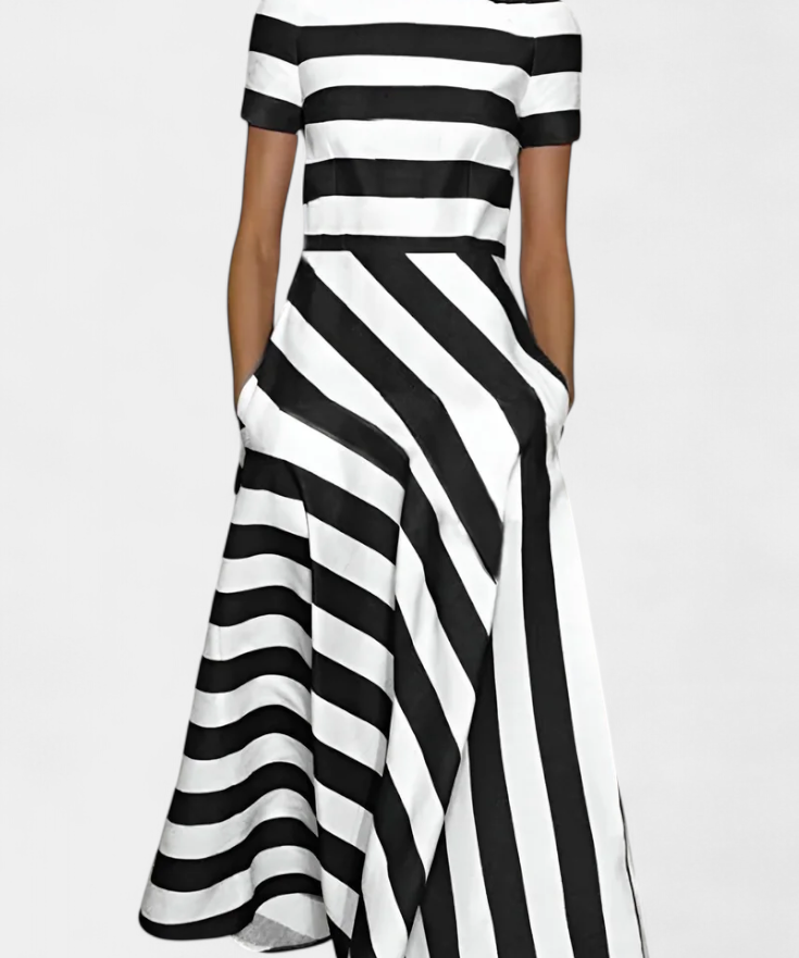 Lustra Vestido Maxi de Rayas con Corte Fluido