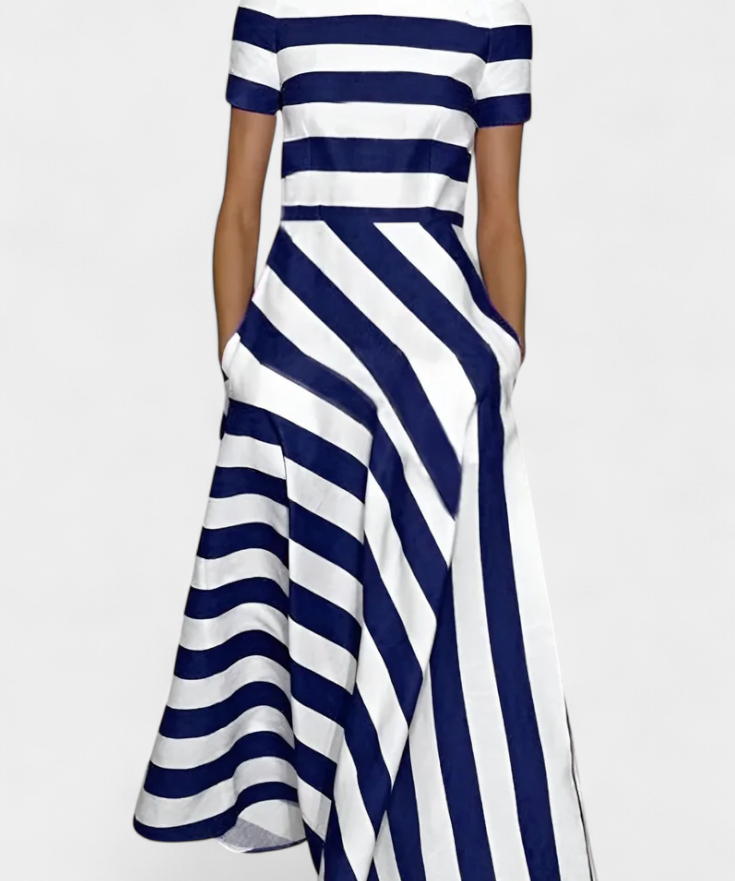 Lustra Vestido Maxi de Rayas con Corte Fluido