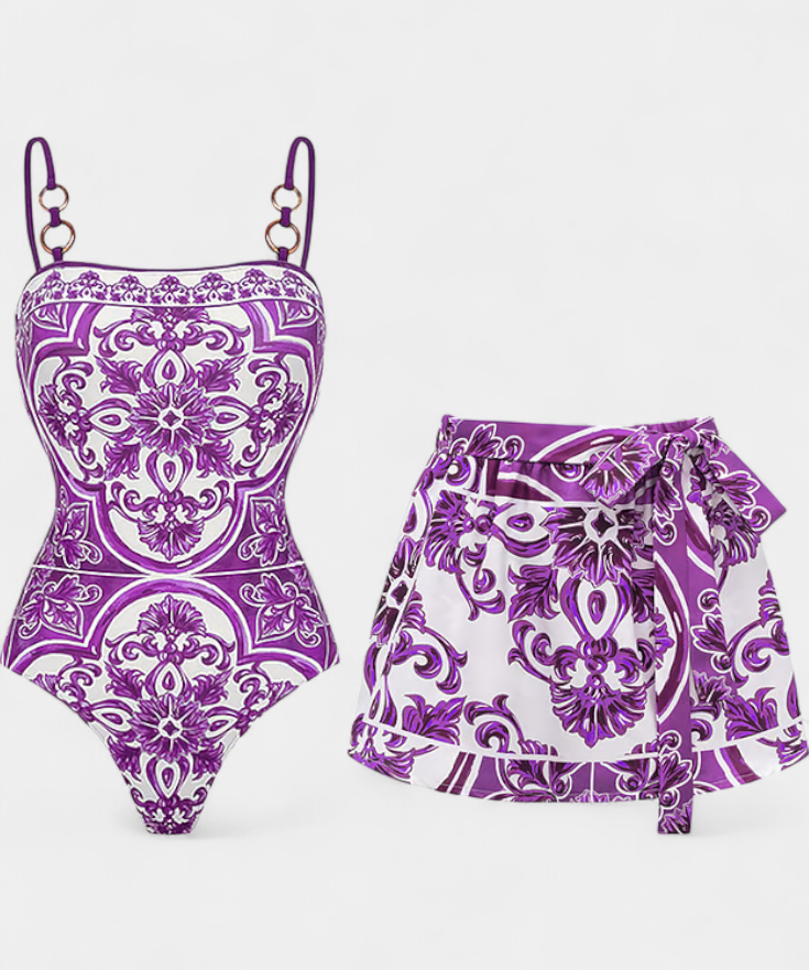 Ahria Conjunto de Traje de Baño de Una Pieza Floral