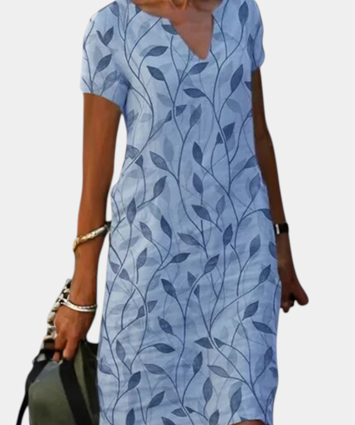 Elowen Vestido de Cambio con Estampado Casual y Escote en V