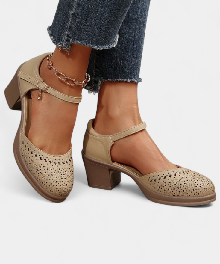 Cirila Botines de Mujer de Cuero Sintético con Hebilla Decorativa