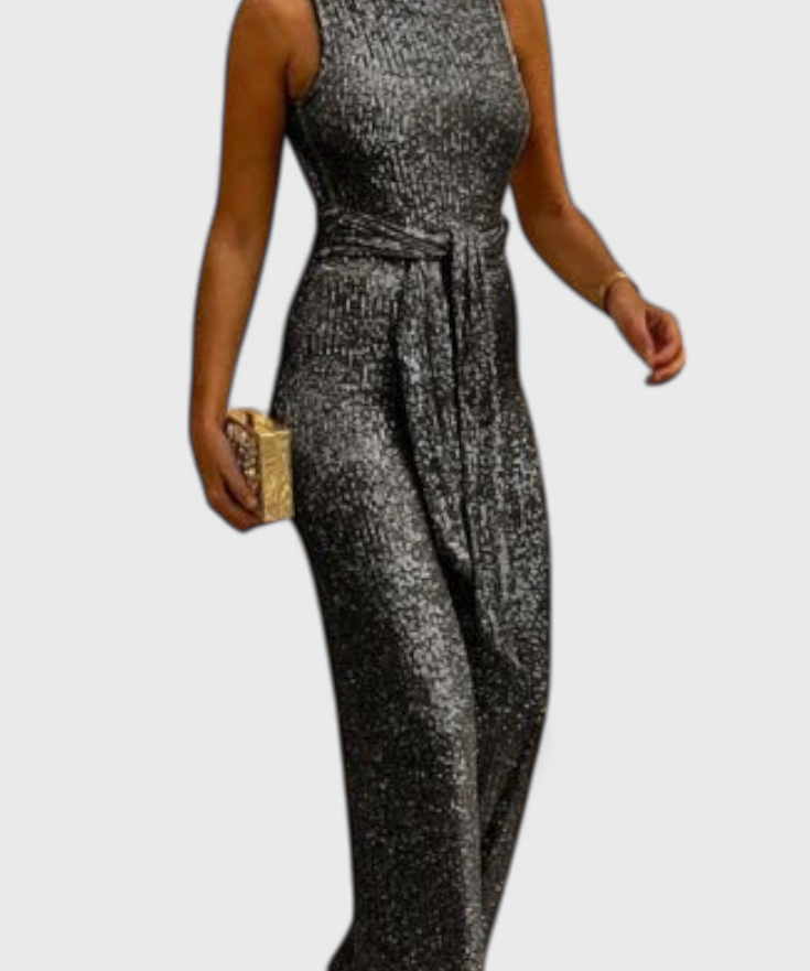 Adele Mono de lentejuelas con cintura ajustable