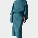 Kamilia Vestido Kimono de Lino y Algodón