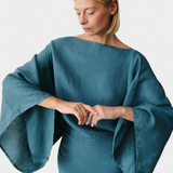Kamilia Vestido Kimono de Lino y Algodón