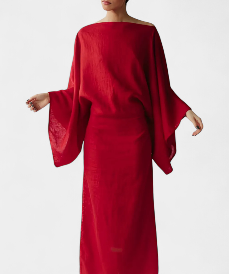 Kamilia Vestido Kimono de Lino y Algodón