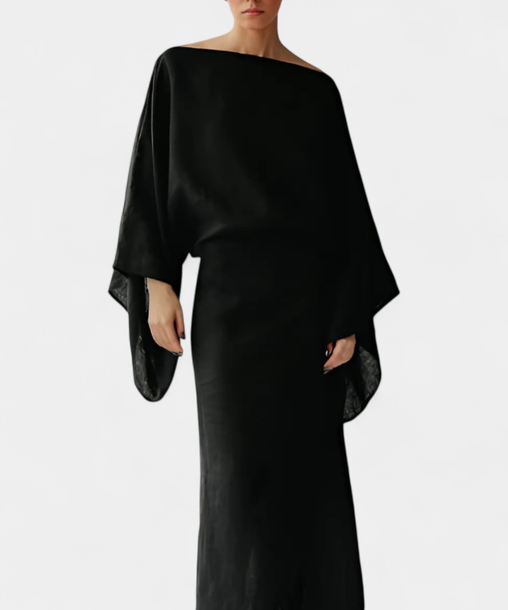 Kamilia Vestido Kimono de Lino y Algodón