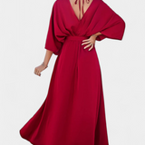 Milly Vestido Elegante con Abertura y Lazo