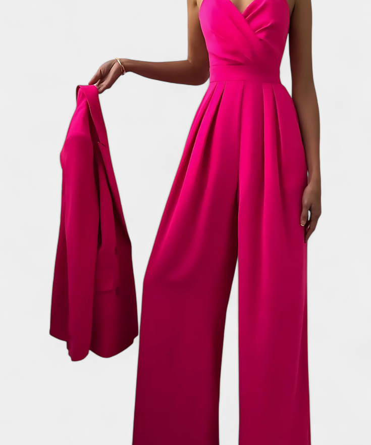 Romily Mono Sexy con Tirantes y Pierna Ancha Elegante