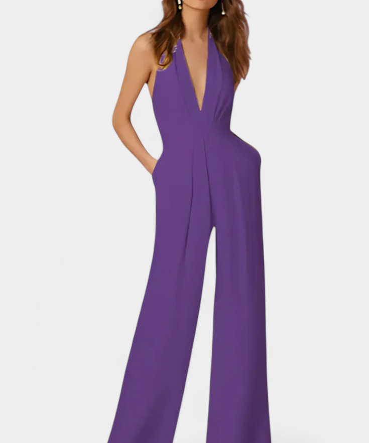 Lila Mono de Pierna Ancha con Elegancia Ligera