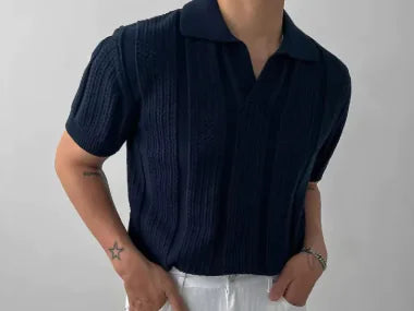 KNITTED SHORT-SLEEVED POLO